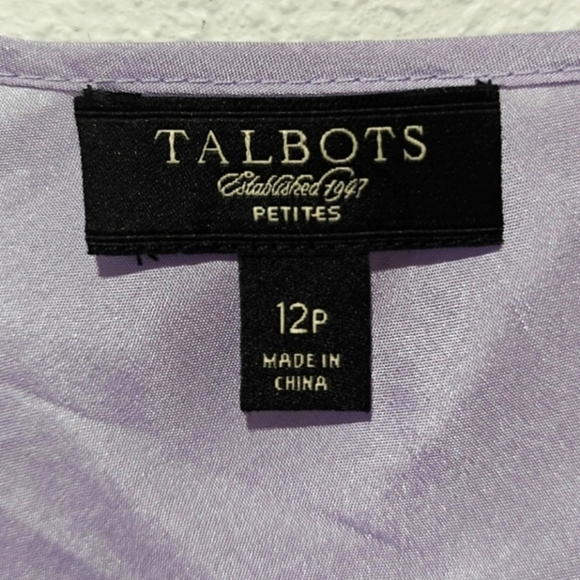 Talbots Pure Silk Sleeveless Top 12 P Lavender Old Money Aesthetic Fairy - Picture 2 of 4